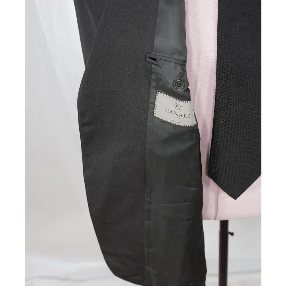 $1,895 CANALI - Solid Gray Wool Blazer - 52L US